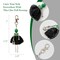 Wrapables Hanging Fashionista Doll Keychain, Crystal Rhinestone Keyring Bag Charm, Festive Green